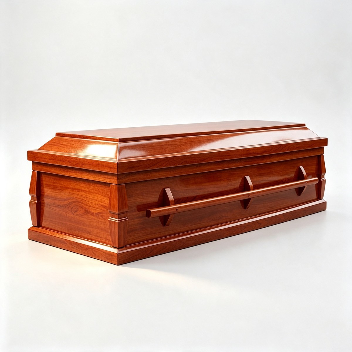 Rosewood-grain High-gloss Solid Wood Western Casket